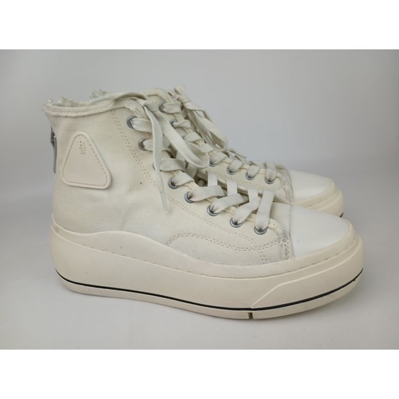 R13 Shoes - R13 Women's White Platform High Top Canvas Sneakers Shoes Size 10